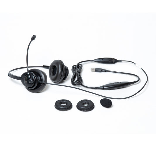 Starkey SM5400-BOTH-PTT Binaural Military USB Headset with Push-To-Talk Passive Noise Canceling Mic 